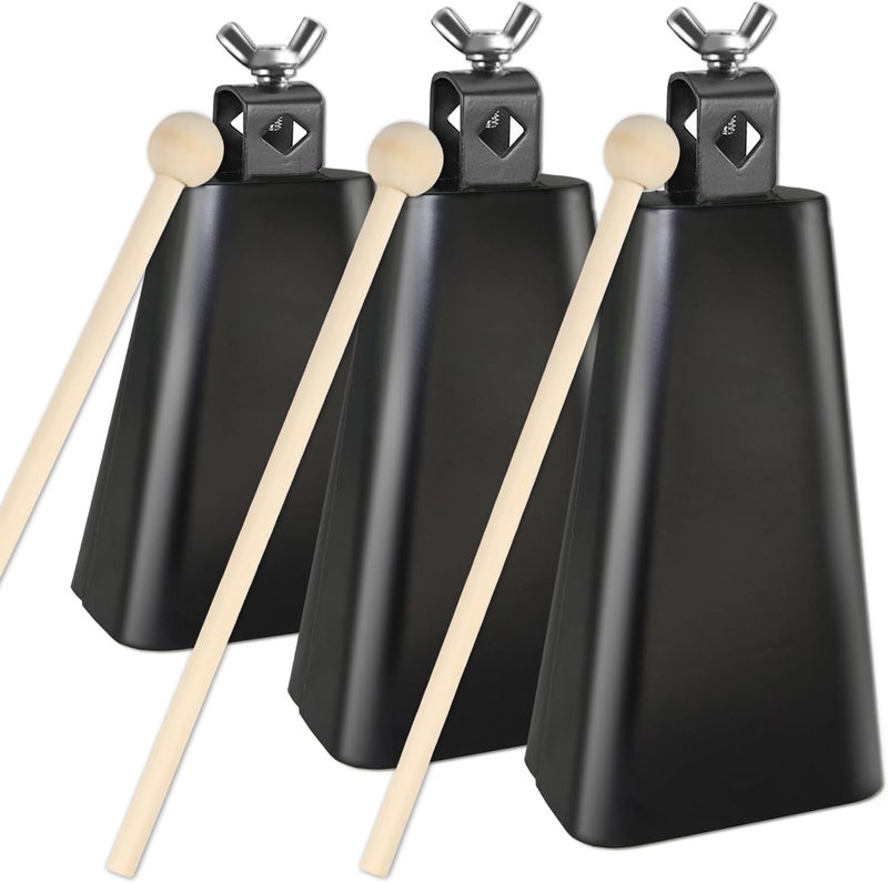 GOGHOST Steel Cowbell with Stick, Noise Makers Hand Metal Percussion Cow Bells for Drum Set (8") - Image 5